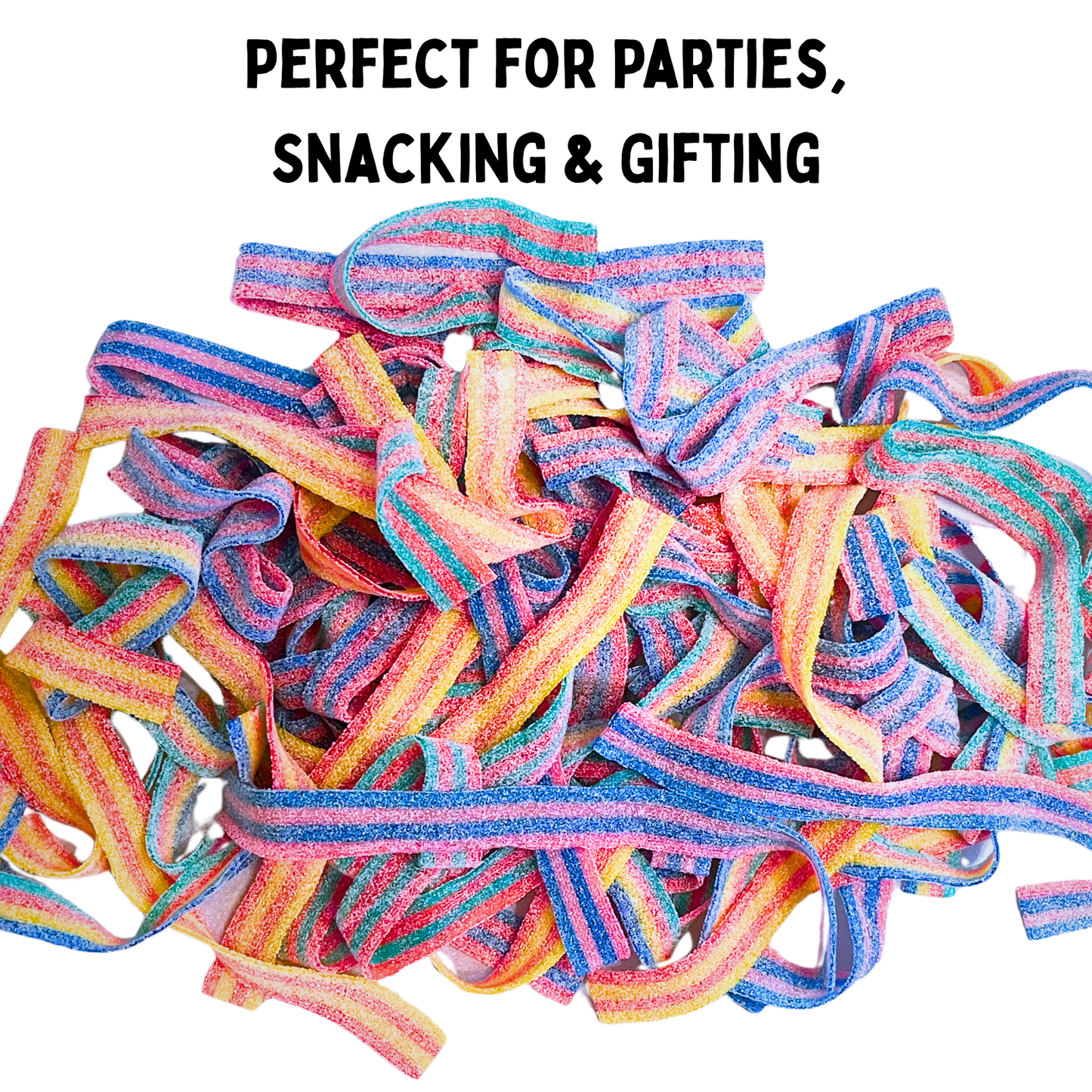 Sour Belt Candy 5 Fun Mixed Flavor Assortment (1LB) - Quattro, Cotton Candy, BlazpBerry, Strawberry/Banana, Strawberry/Apple