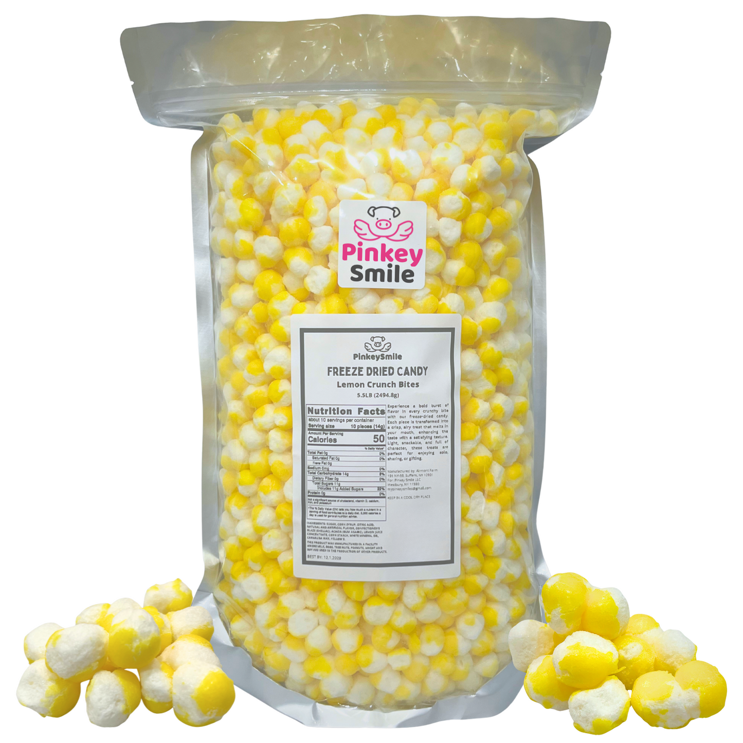 Freeze Dried Candy Lemonheads Mini Party Size 5.5 LB