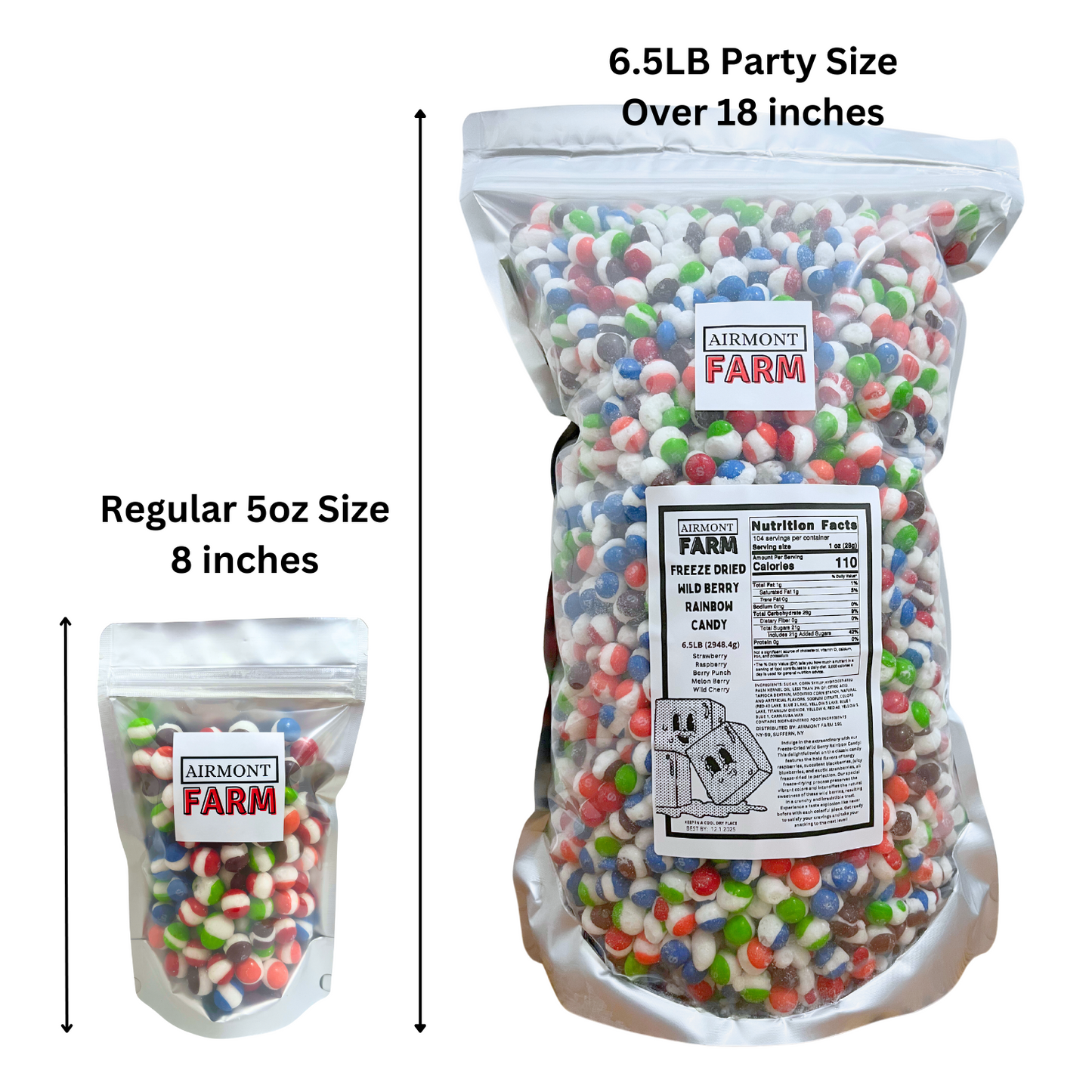 Freeze Dried Candy Wild Berry Rainbow Candy Bulk Party Size 6.5 LB