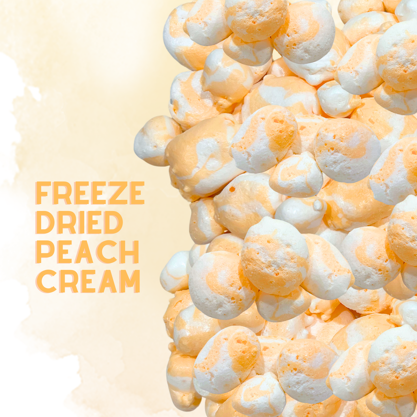 Freeze-Dried Peach Cream Hot Salt Water Taffy 2 oz