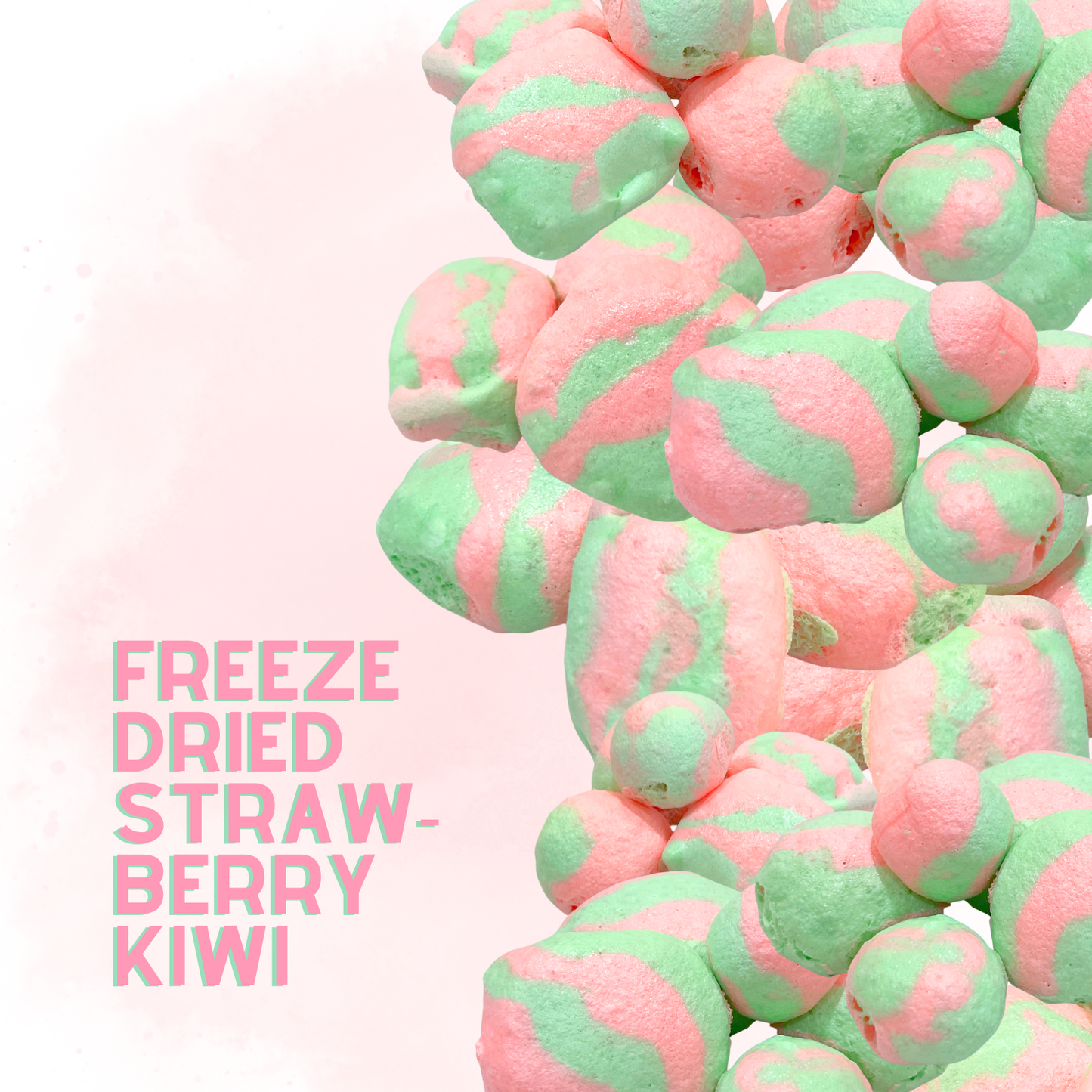 Freeze-Dried Strawberry Kiwi Salt Water Taffy 2 oz