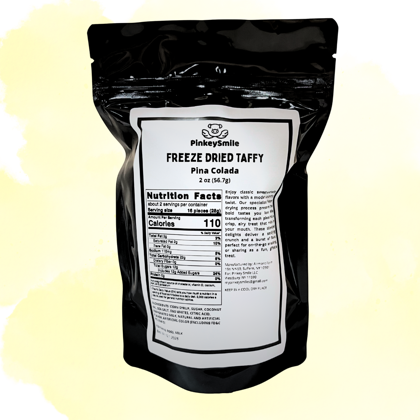 Freeze-Dried Pina Colada Salt Water Taffy 2 oz