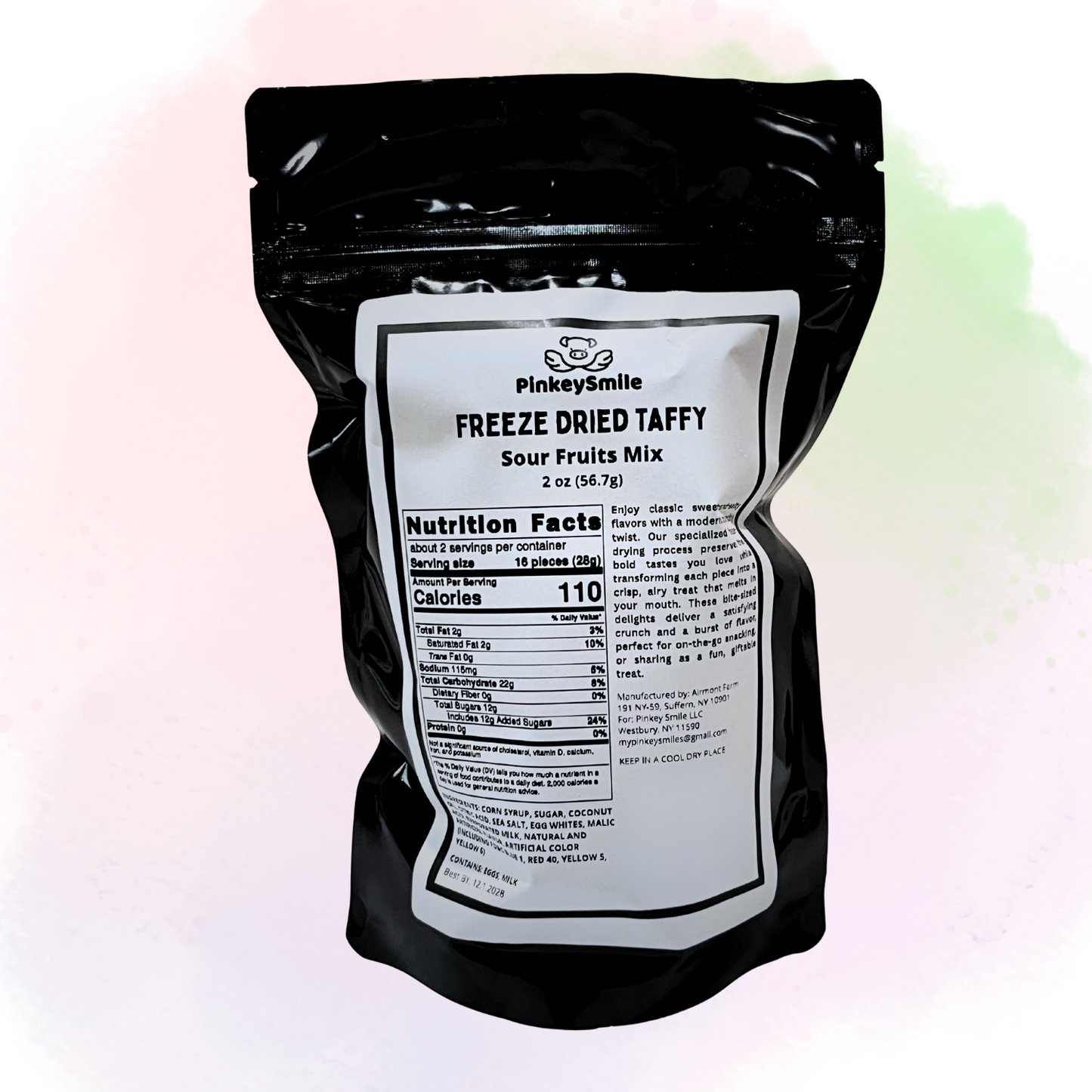 Freeze Dried Sour Fruits Salt Water Taffy 2 oz