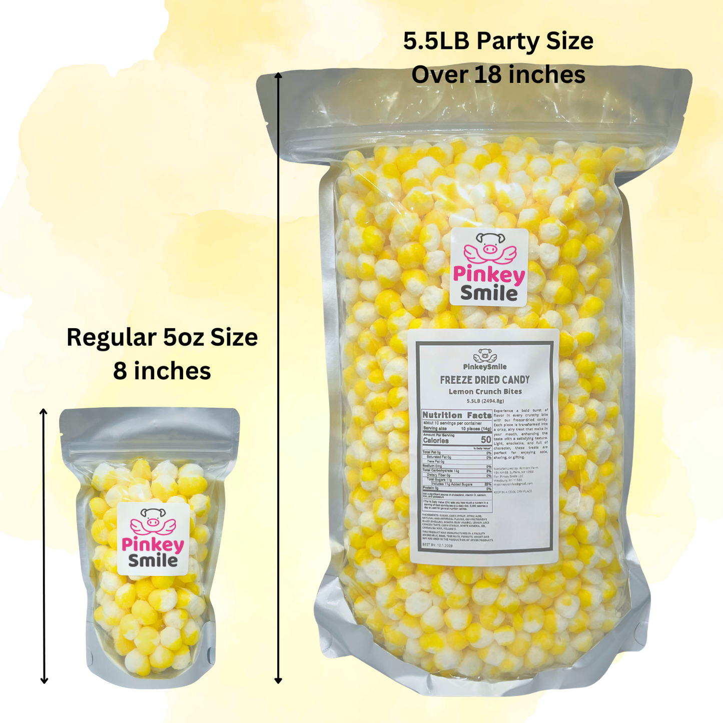 Freeze Dried Candy Lemonheads Mini Party Size 5.5 LB