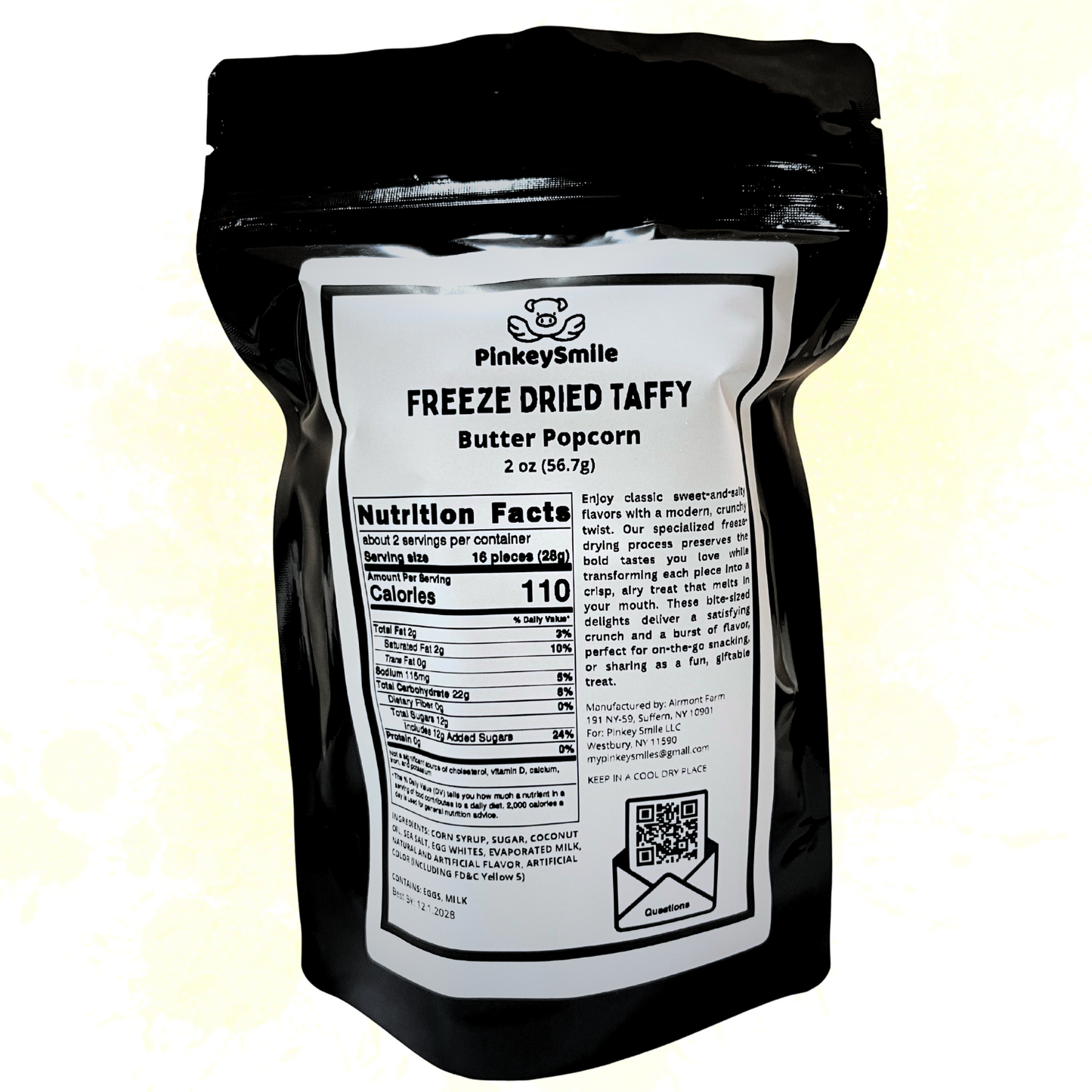 Freeze-Dried Buttered Popcorn Salt Water Taffy 2 oz