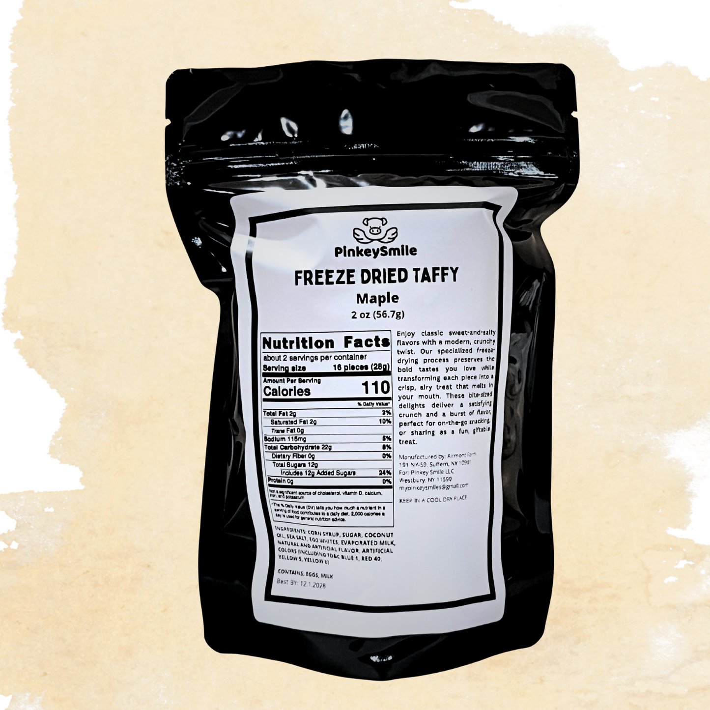 Freeze-Dried Maple Salt Water Taffy 2 oz