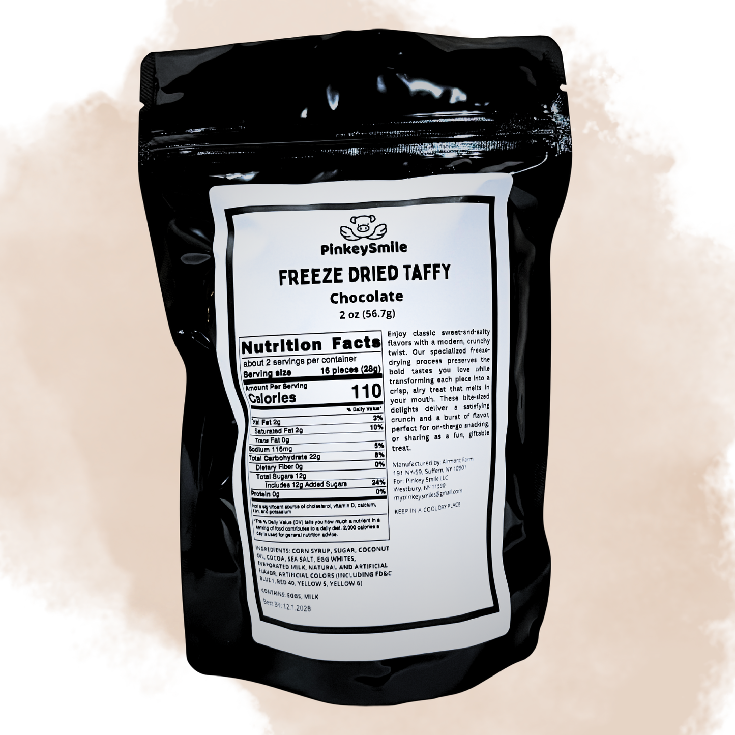 Freeze-Dried Chocolate Salt Water Taffy 2 oz