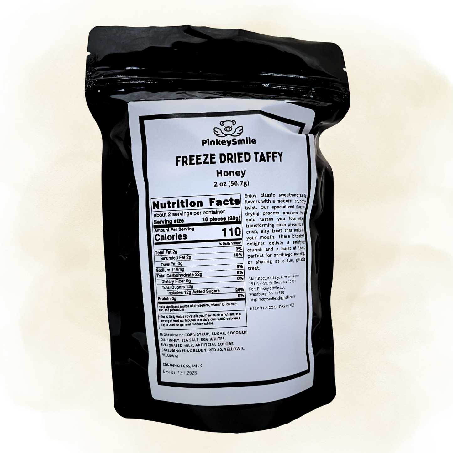 Freeze-Dried Honey Salt Water Taffy 2 oz