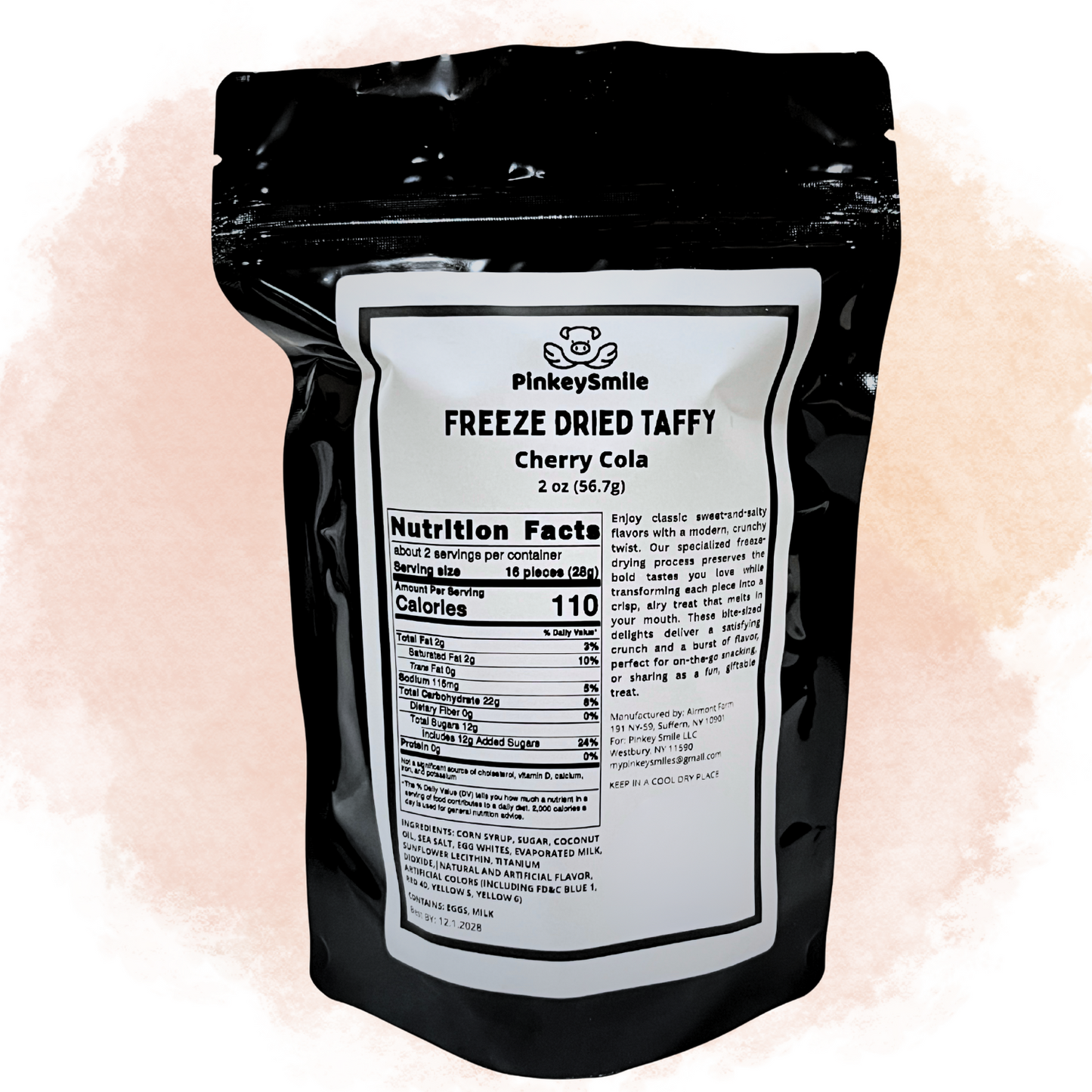 Freeze-Dried Cherry Cola Salt Water Taffy 2 oz