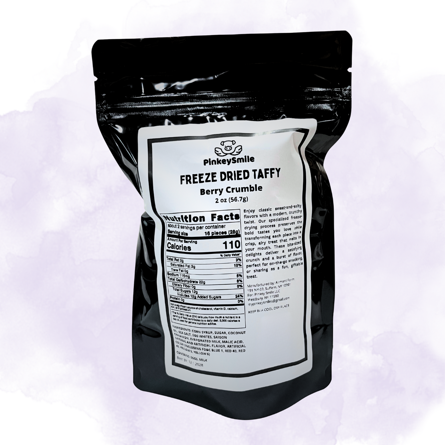 Freeze-Dried Berry Crumble Salt Water Taffy 2 oz