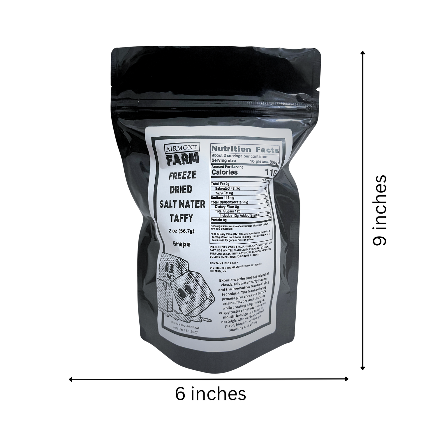 Freeze-Dried Grape Salt Water Taffy 2 oz