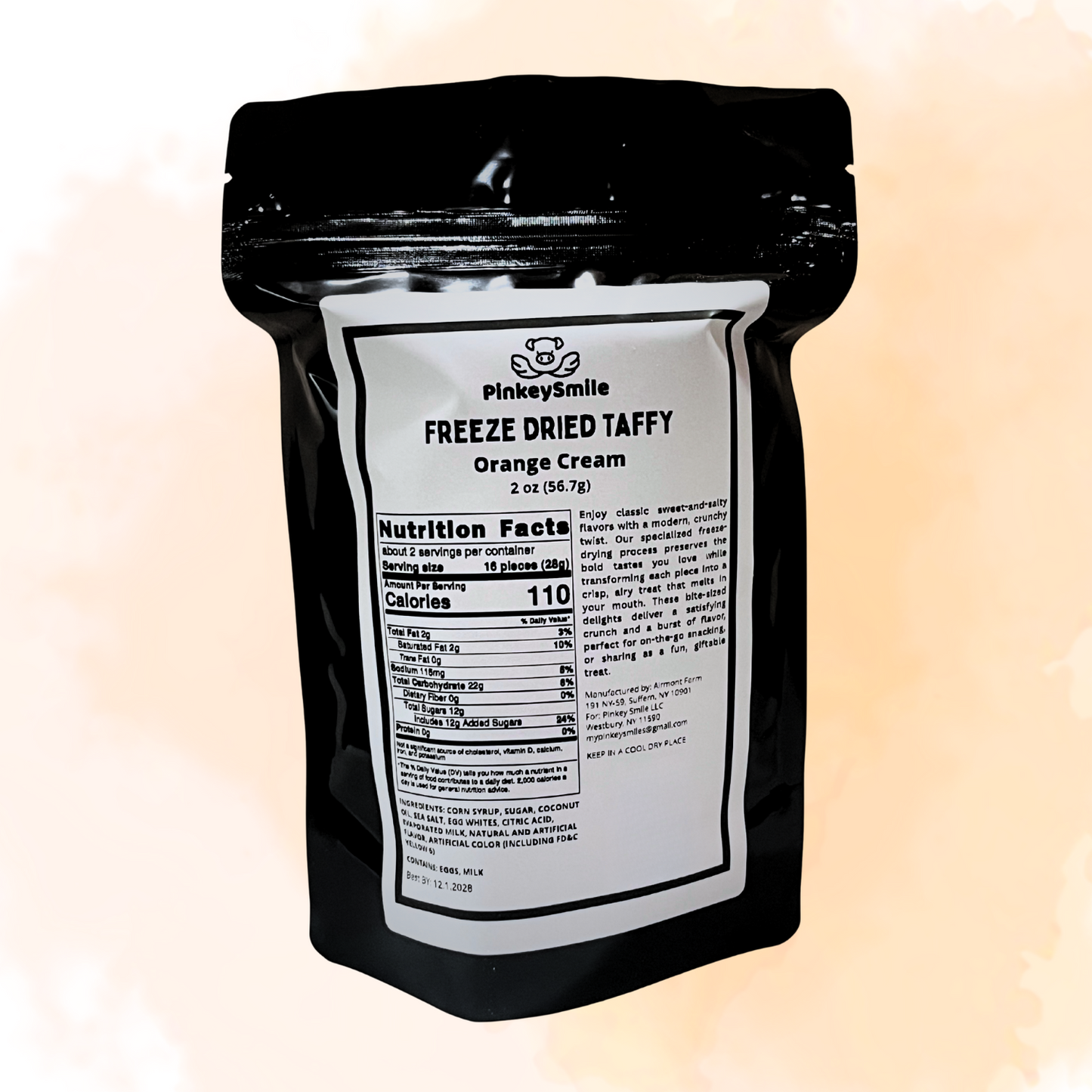 Freeze-Dried Orange Cream Salt Water Taffy 2 oz