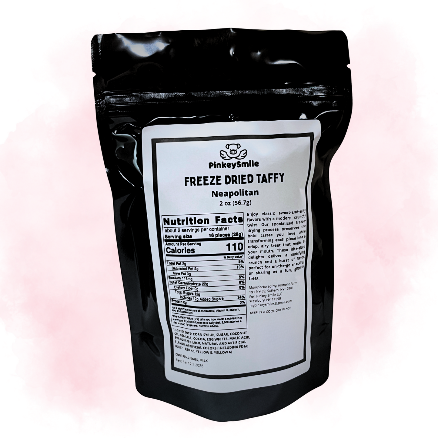 Freeze-Dried Neapolitan Salt Water Taffy 2 oz
