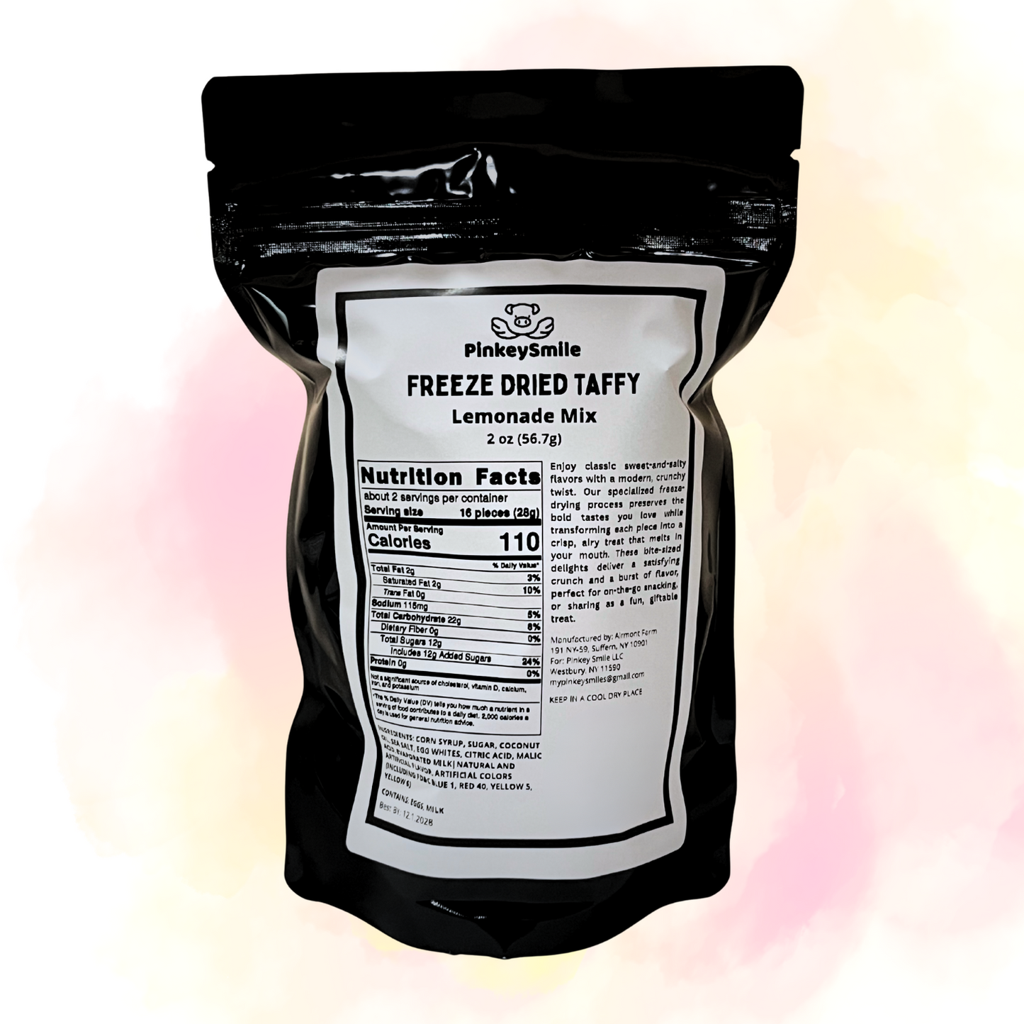 Freeze-Dried Lemonade Mix Salt Water Taffy 2 oz