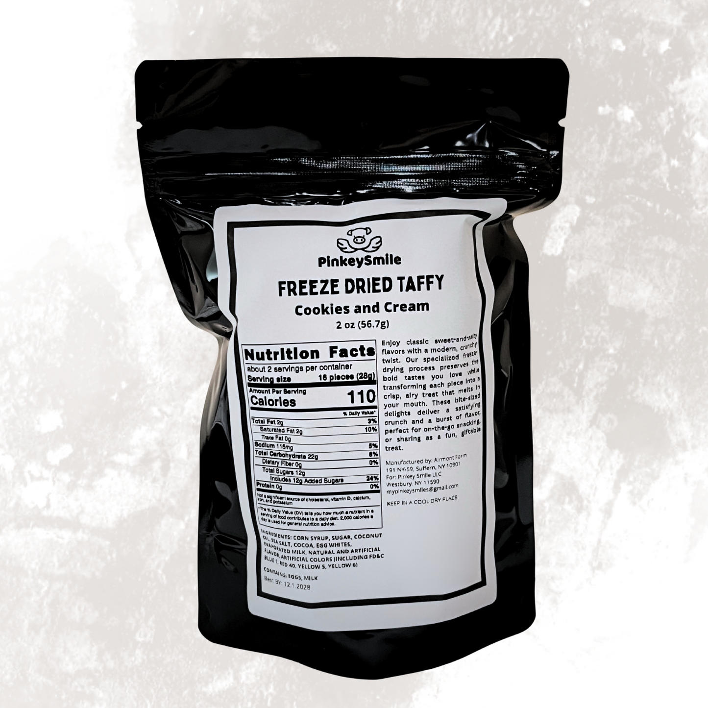 Freeze-Dried Cookies and Cream Salt Water Taffy 2 oz