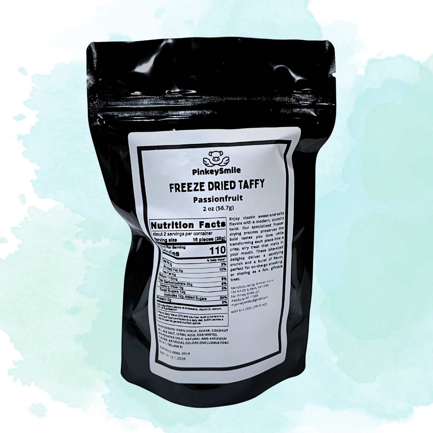 Freeze-Dried Passion Fruit Salt Water Taffy 2 oz