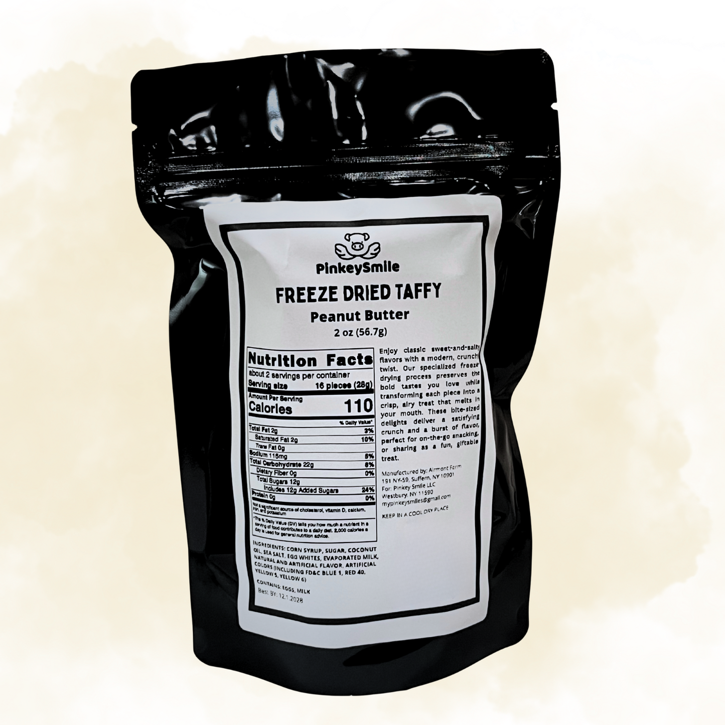 Freeze-Dried Peanut Butter Salt Water Taffy 2 oz