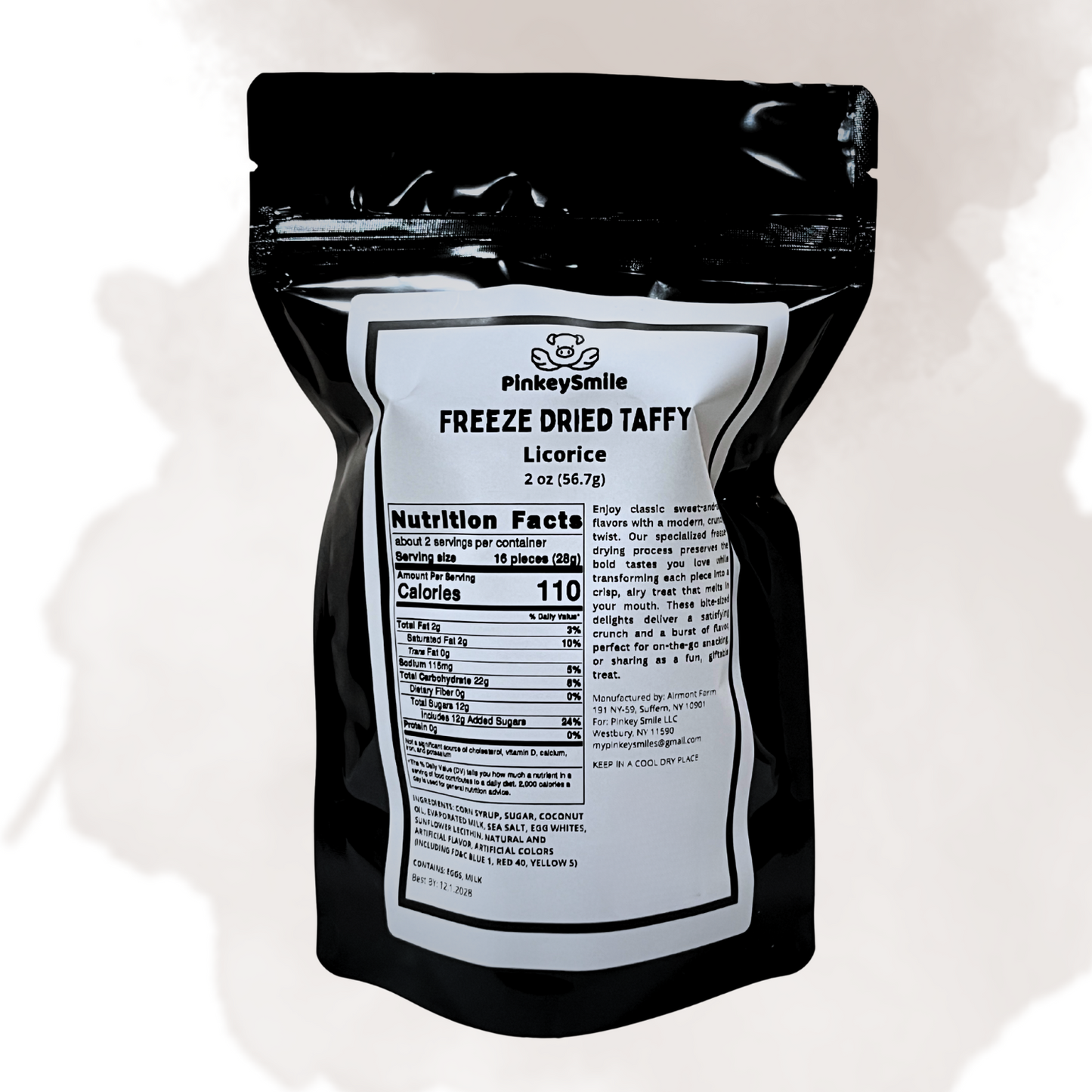 Freeze-Dried Licorice Salt Water Taffy 2 oz