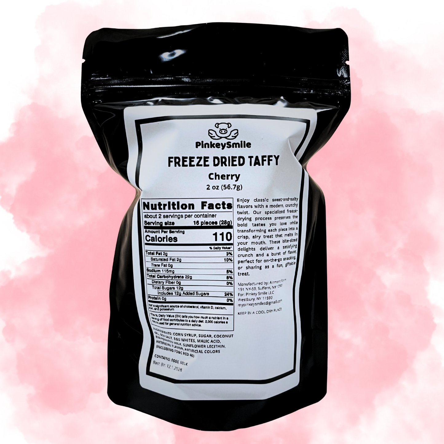 Freeze-Dried Cherry Salt Water Taffy 2 oz