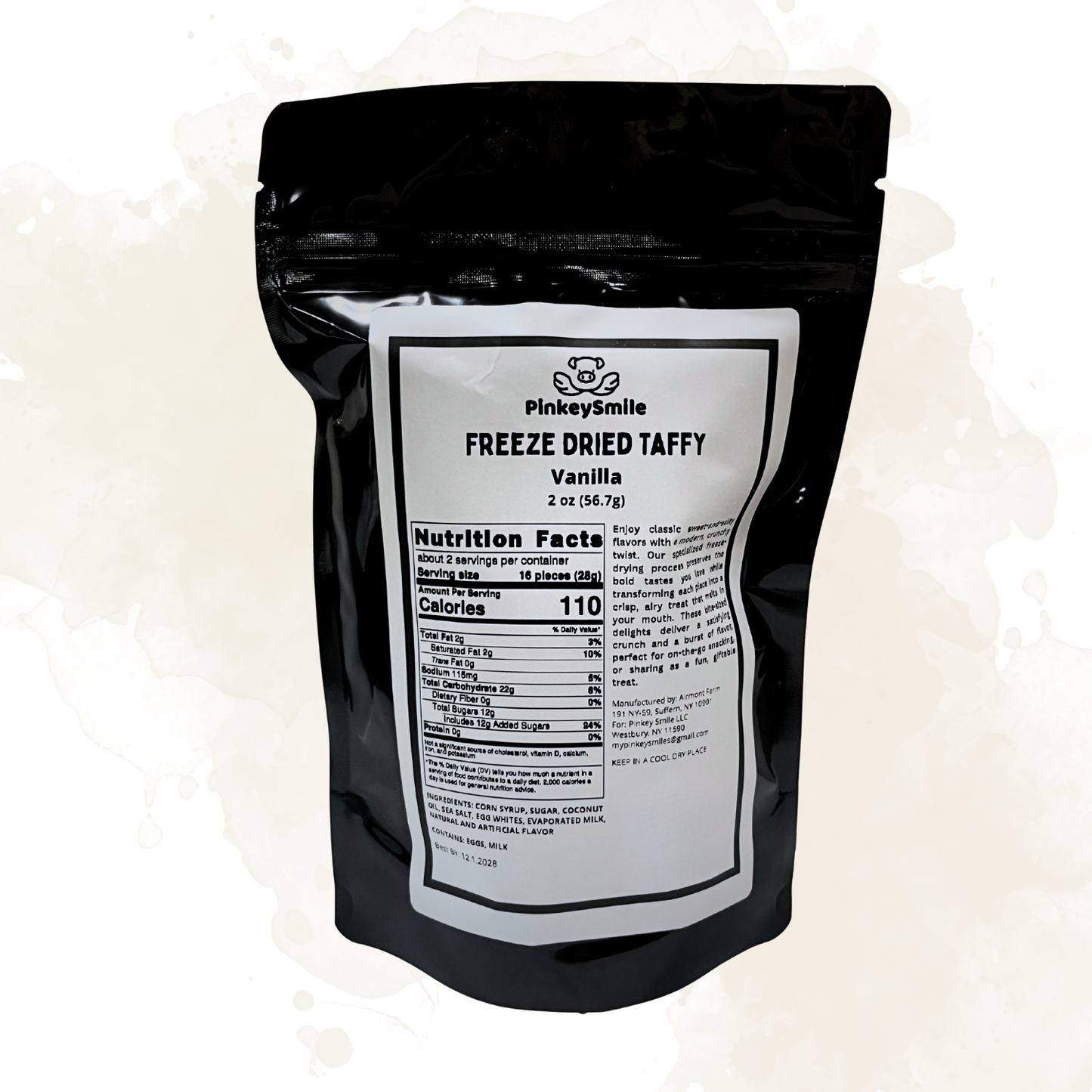 Freeze Dried Vanilla Salt Water Taffy 2 oz