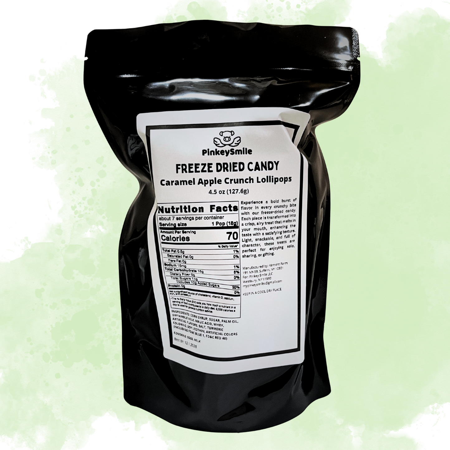 Freeze Dried Caramel Apple Lollipop Suckers 4.5 oz