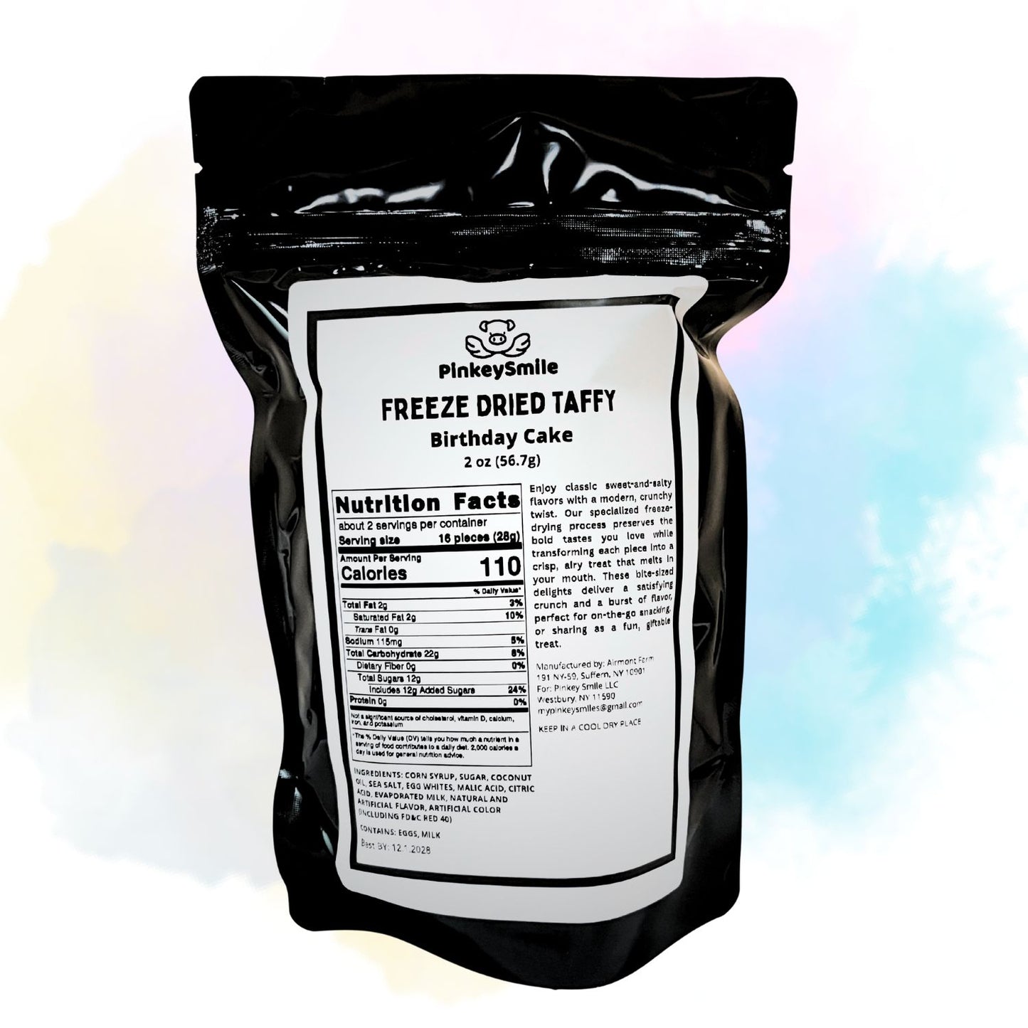 Freeze-Dried Birthday Cake Salt Water Taffy 2 oz