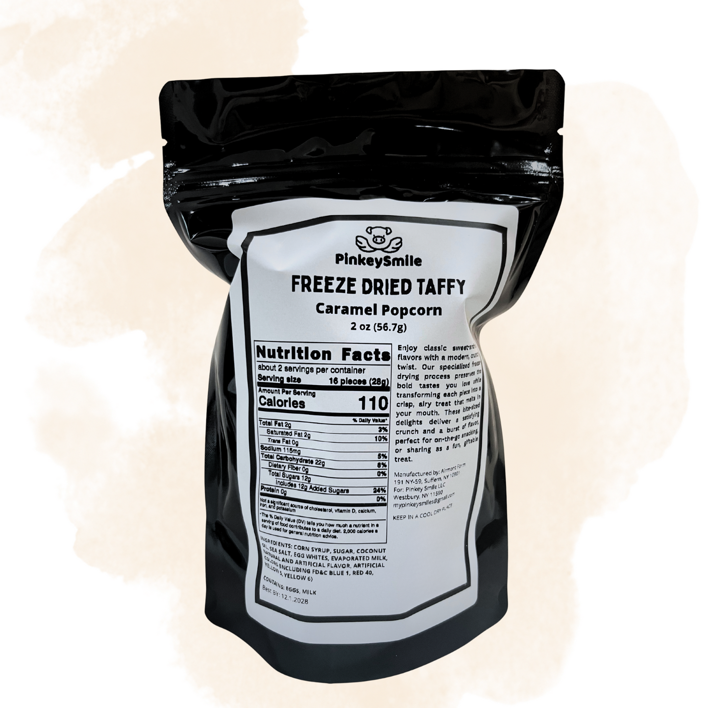 Freeze-Dried Caramel Popcorn Salt Water Taffy 2 oz