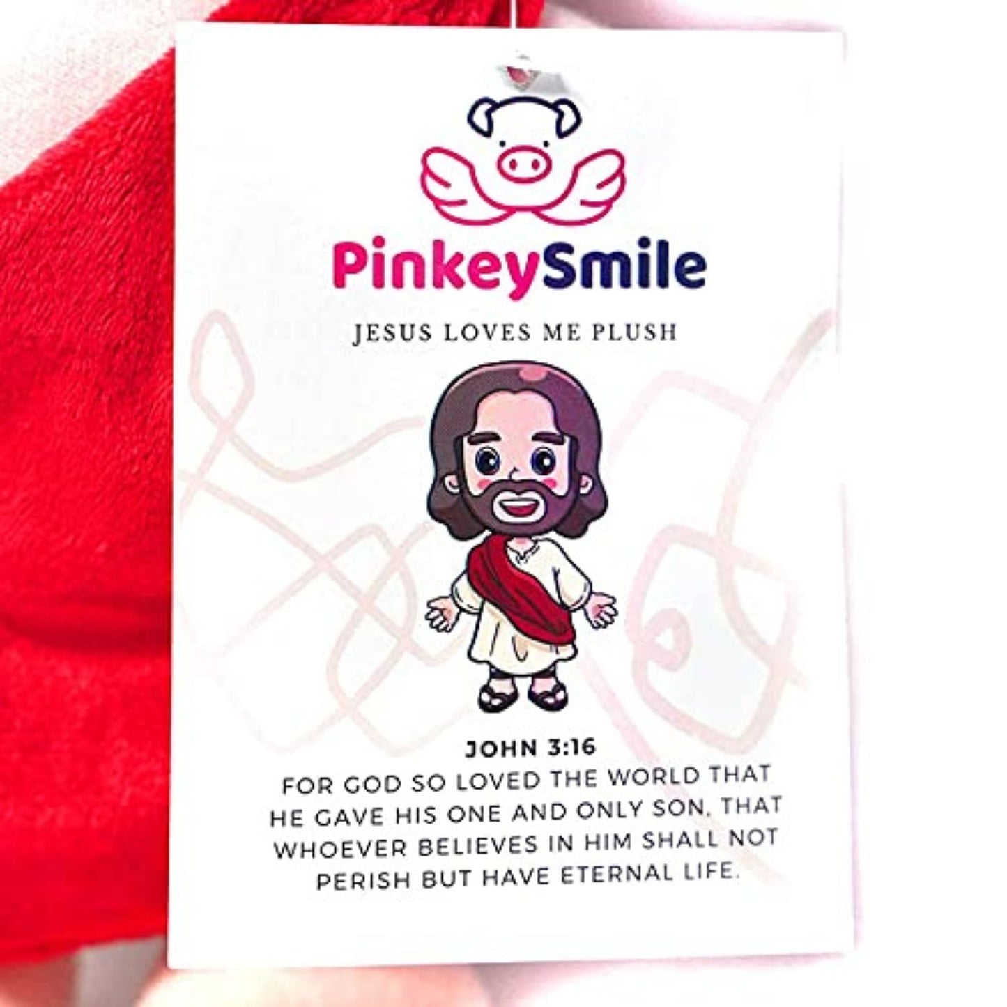 PinkeySmile Jesus Loves Me Plush 14"