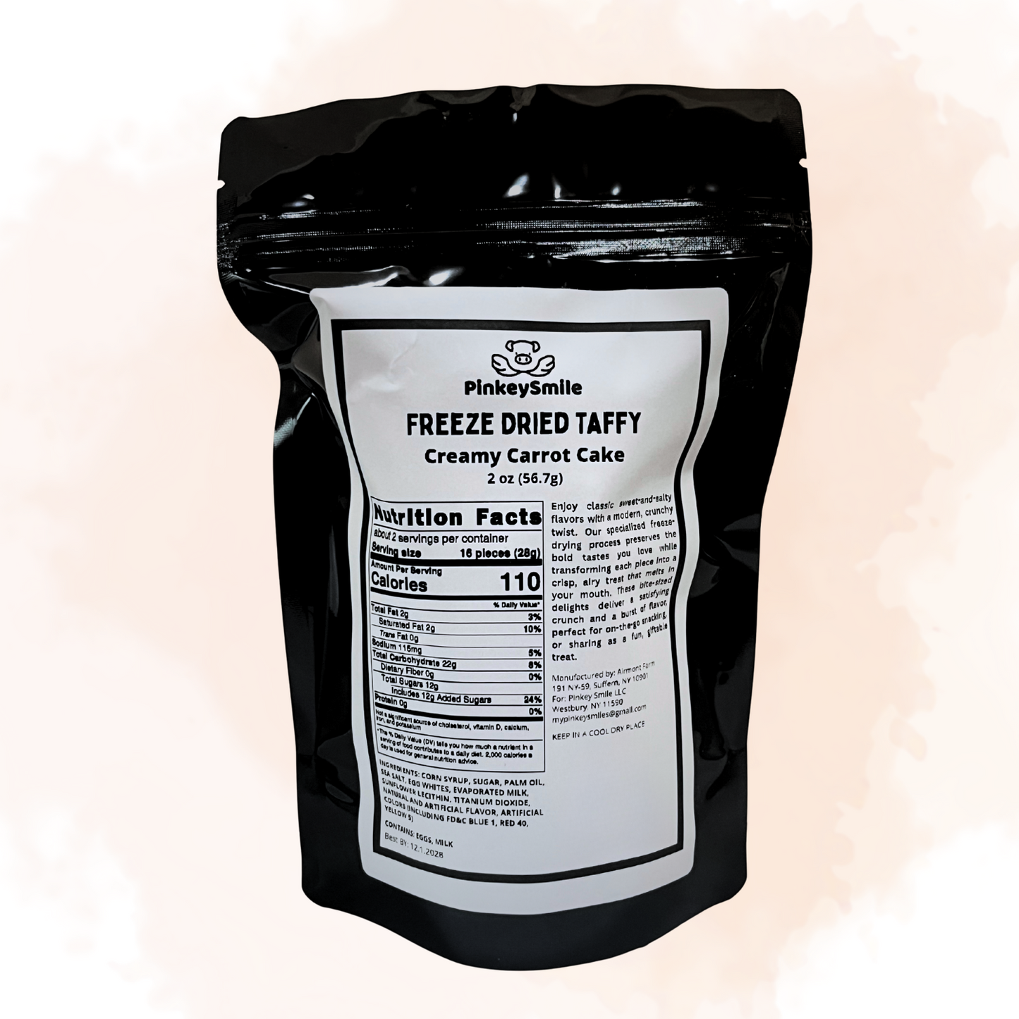 Freeze-Dried Creamy Carrot Cake Salt Water Taffy 2 oz