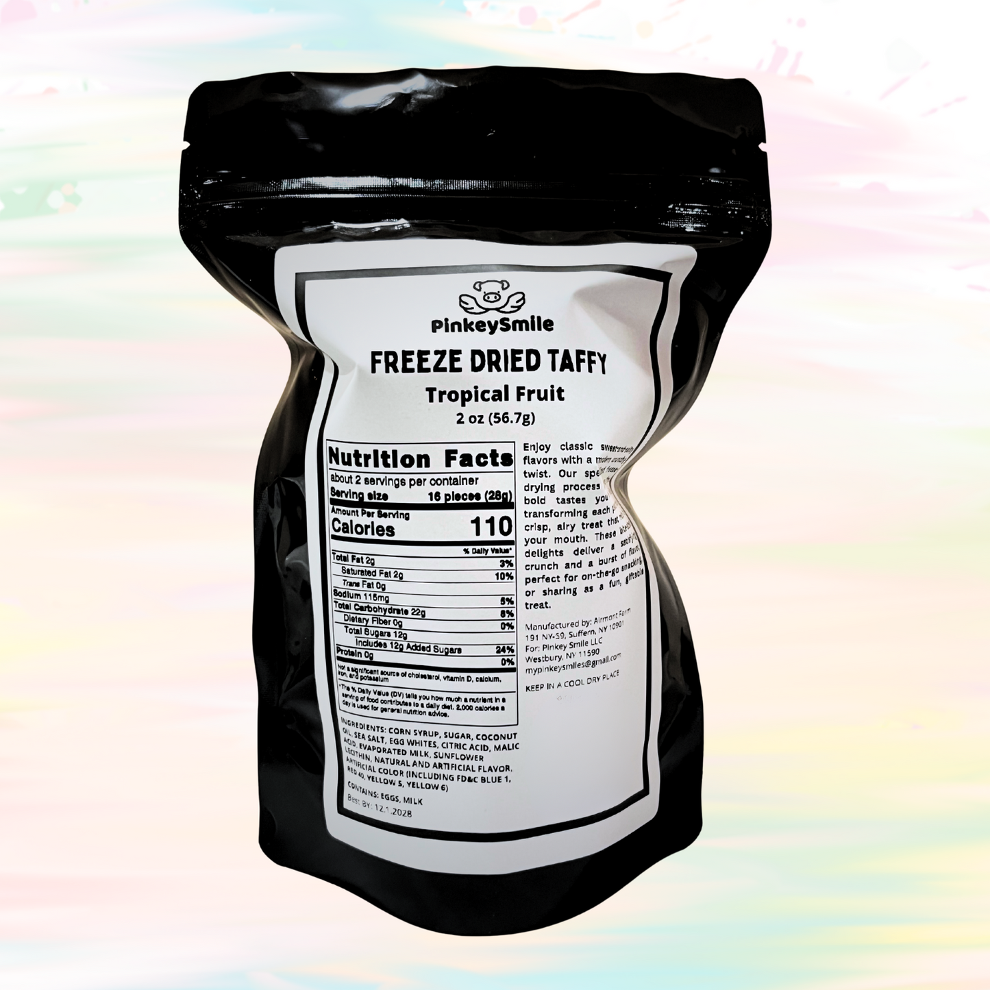Freeze-Dried Tropical Fruit Mix Salt Water Taffy 2 oz