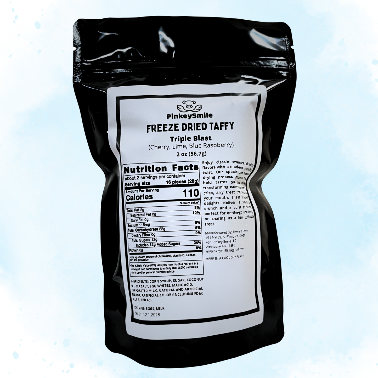 Freeze-Dried Triple Blast Pop Salt Water Taffy 2 oz