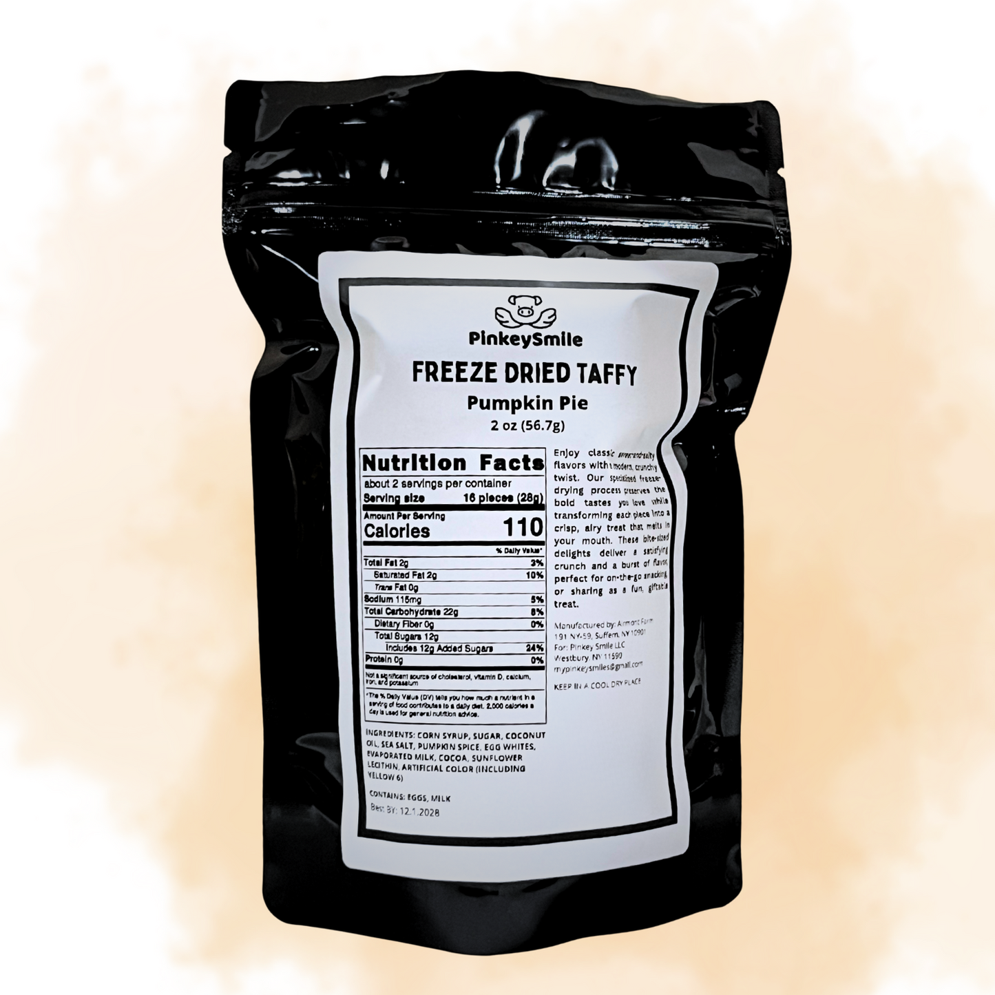 Freeze-Dried Pumpkin Pie Salt Water Taffy 2 oz