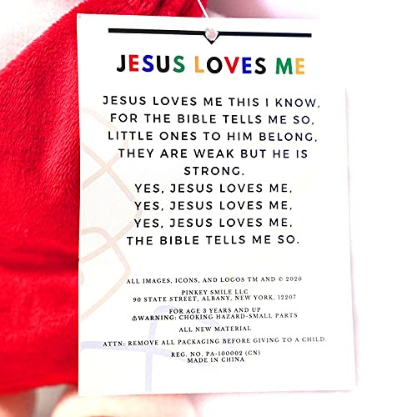 PinkeySmile Jesus Loves Me Plush 14"