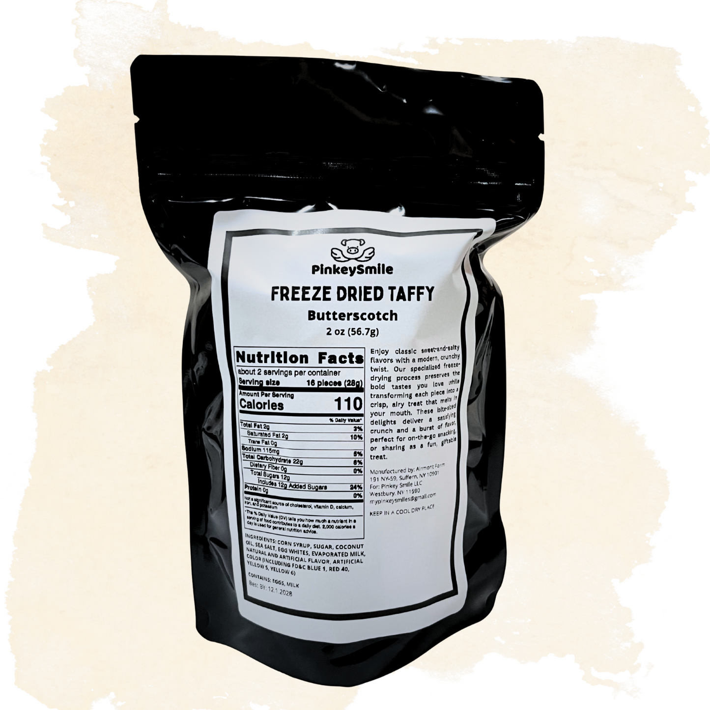 Freeze-Dried Butterscotch Salt Water Taffy 2 oz