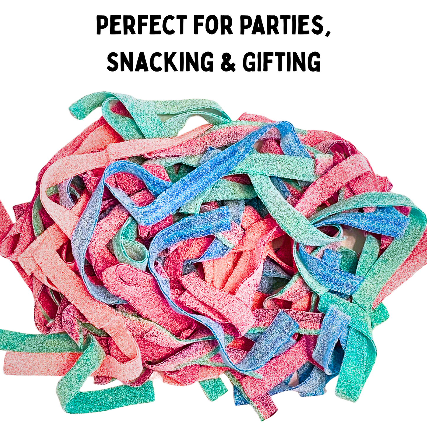 Sour Belt Candy 5 Fruit Flavor Assortment (1LB) - Green Apple, Strawberry, Wild Cherry, Watermelon, Berry/Blue