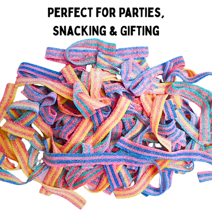 Sour Belt Candy 5 Fun Mixed Flavor Assortment (1LB) - Quattro, Cotton Candy, BlazpBerry, Strawberry/Banana, Strawberry/Apple
