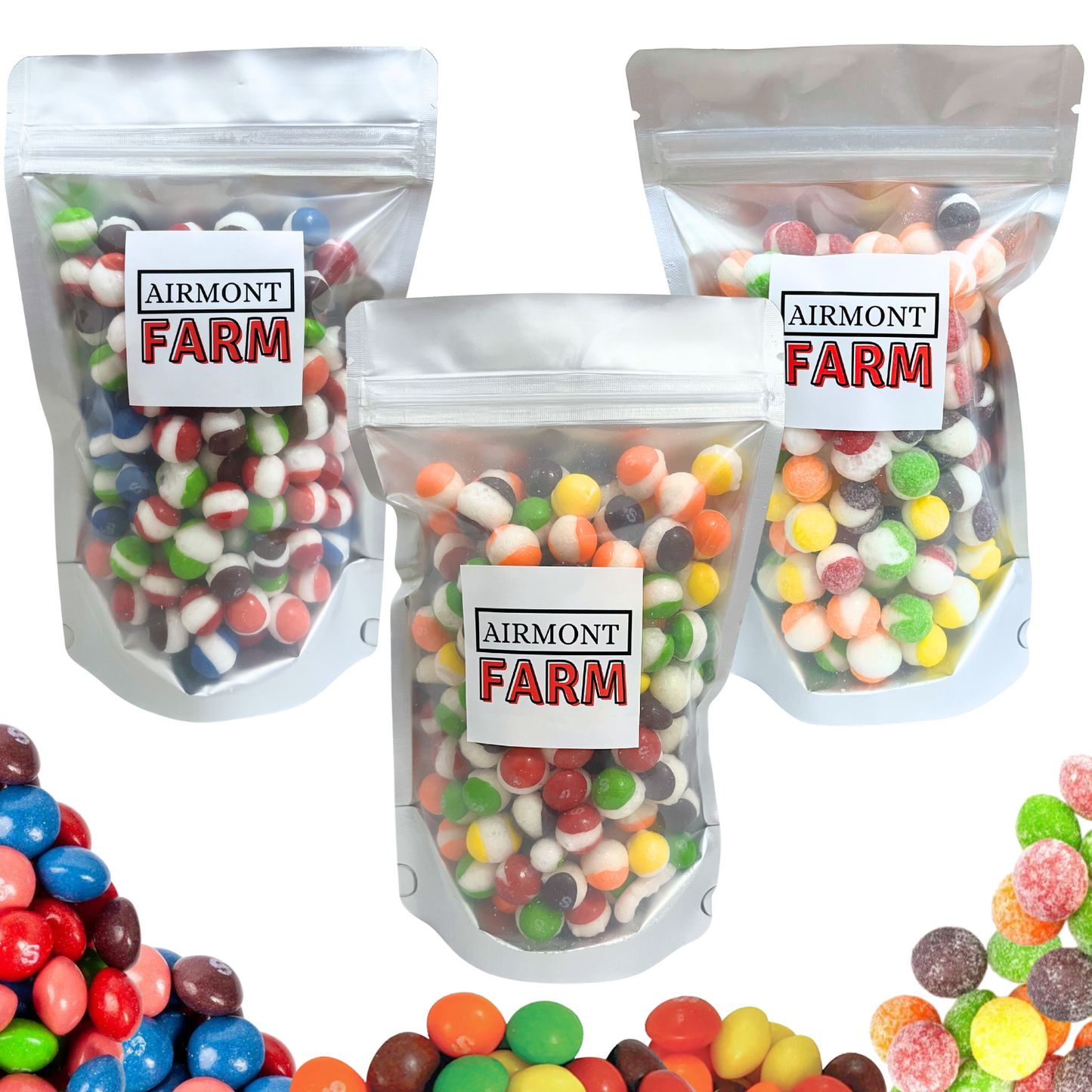 Freeze Dried Rainbow Candy (3 pack) Orignial 6oz , Sour 5oz , Wild Berry 5oz