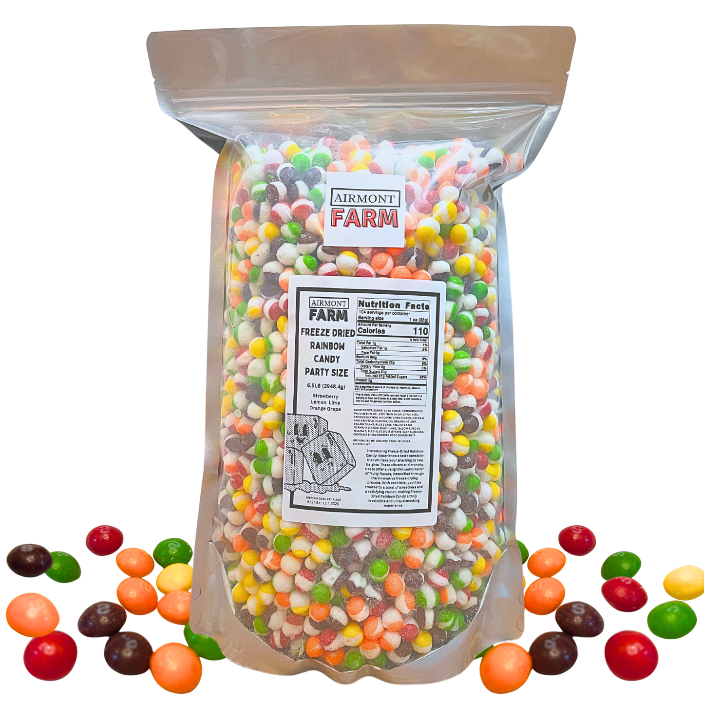 Freeze Dried Original Rainbow Candy Bulk Party Size 6.5 LB