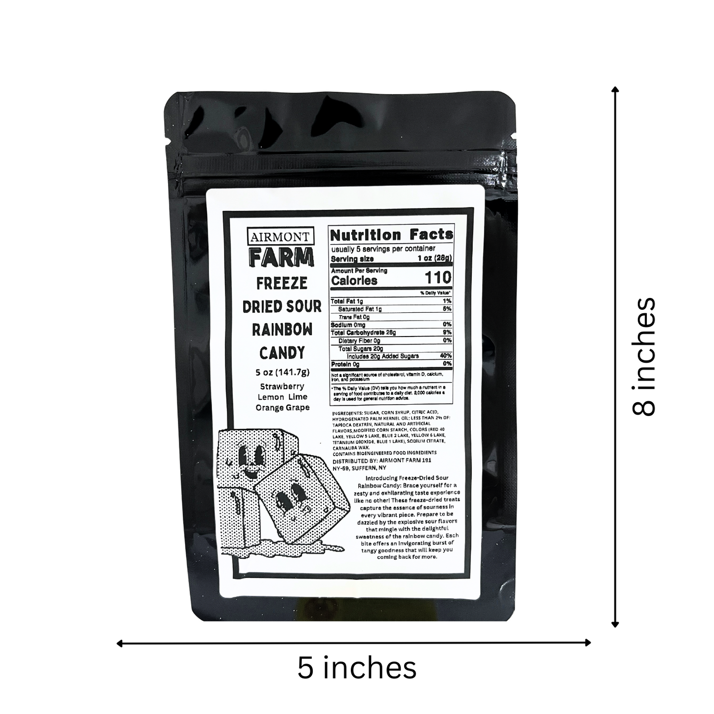 Freeze Dried Candy Sour Rainbow Candy 5 oz