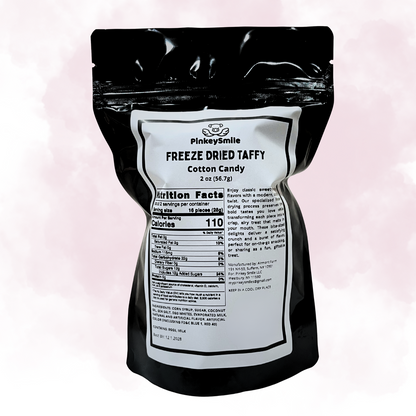 Freeze Dried Cotton Candy Salt Water Taffy 2 oz