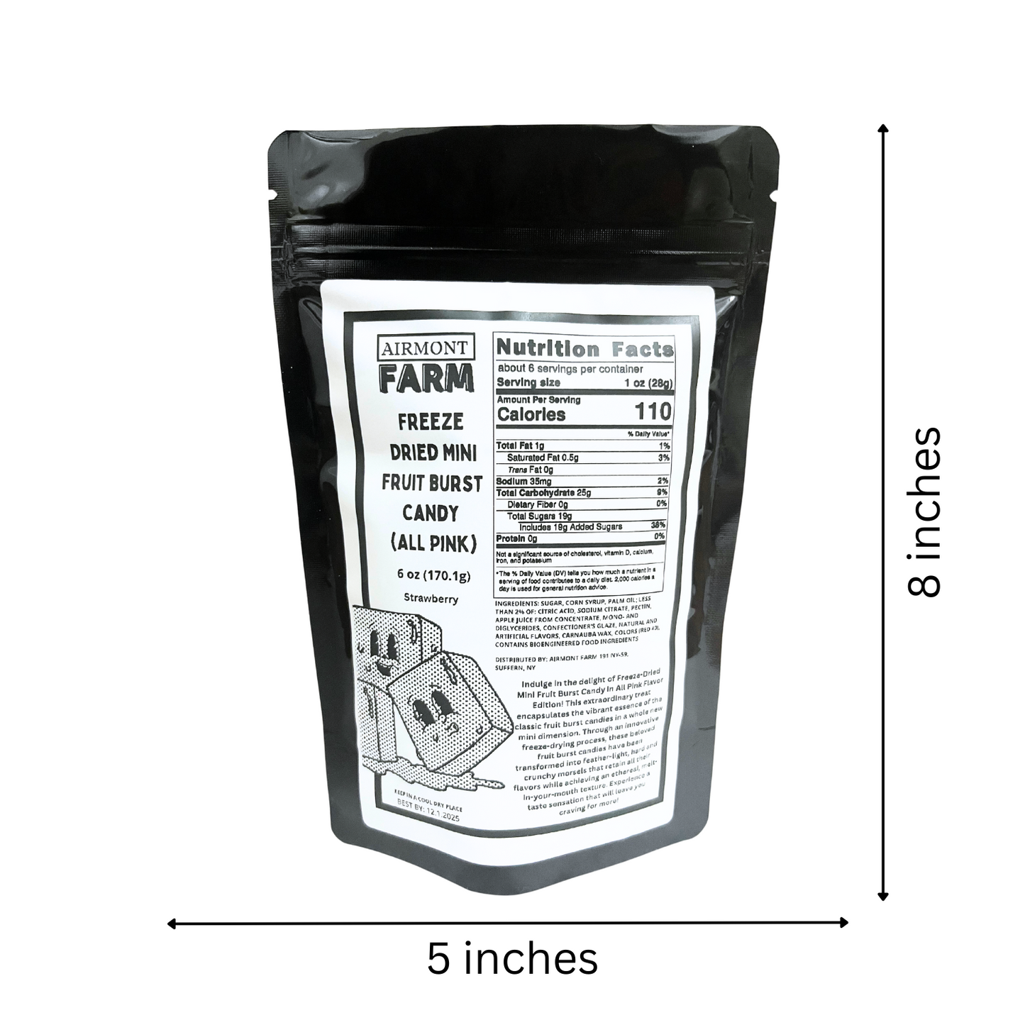 Freeze Dried Candy Fruit Burst Mini 6 oz - All Pink (Strawberry)