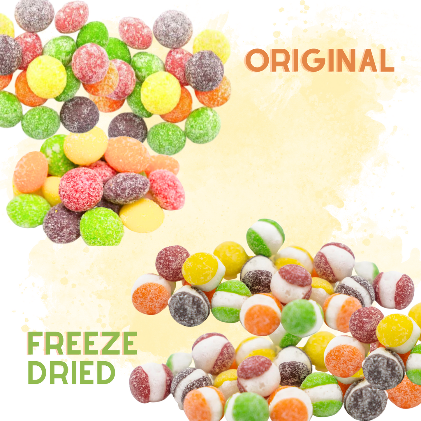 Freeze Dried Rainbow Candy (3 pack) Orignial 6oz , Sour 5oz , Wild Berry 5oz