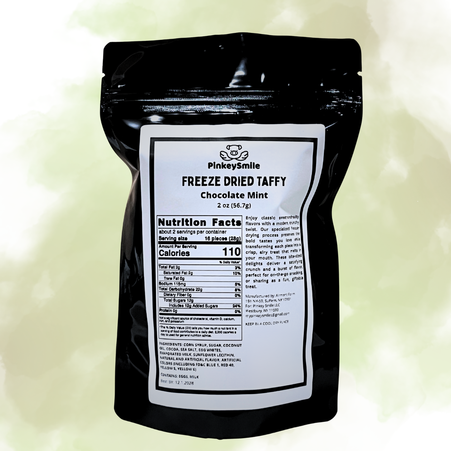 Freeze-Dried Chocolate Mint Salt Water Taffy 2 oz