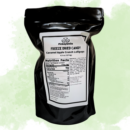 Freeze Dried Caramel Apple Lollipop Suckers 4.5 oz