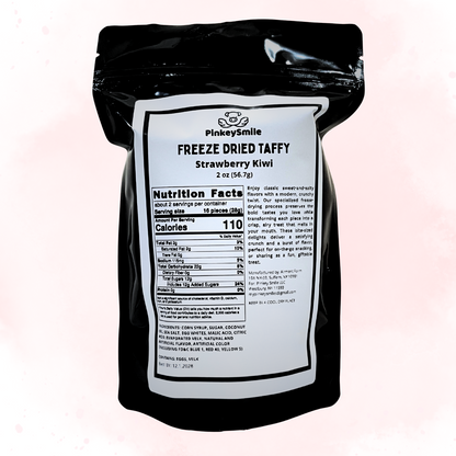 Freeze-Dried Strawberry Kiwi Salt Water Taffy 2 oz