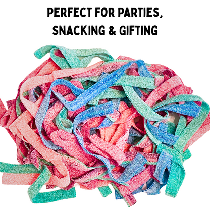 Sour Belt Candy 5 Fruit Flavor Assortment (1LB) - Green Apple, Strawberry, Wild Cherry, Watermelon, Berry/Blue